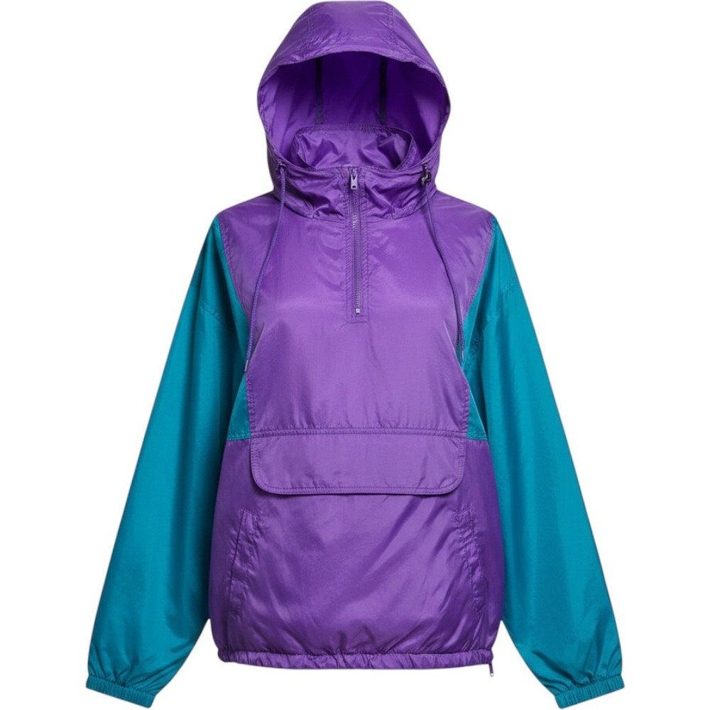 Vintage 90s Seattle Blues Purple Teal Colorblock Windbreaker Jacket Unisex Large